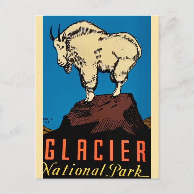 Glacier National Park Vintage Postcard (Front)