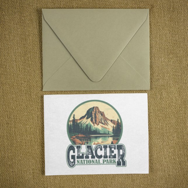 Glacier National Park Vintage Travel Postcard (glacier national park postcard)