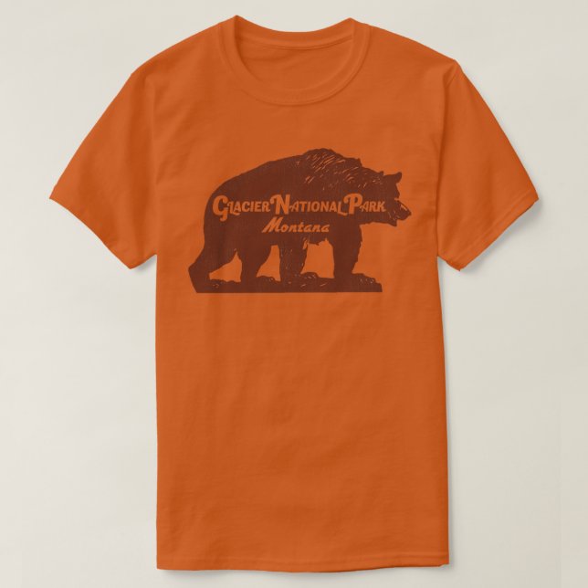 Glacier National Park Vintage Travel Souvenir T-Shirt (Design Front)