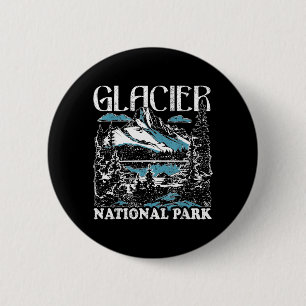 Glacier National Park Vintage Wild Nature Art 6 Cm Round Badge