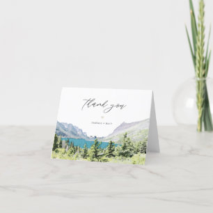 GLACIER NATIONAL PARK Watercolor Forest Thank You Card