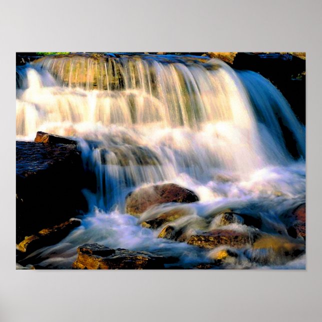 Glacier National Park Waterfalls Poster (Front)