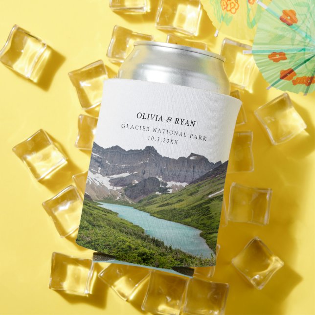 Glacier National Park Wedding Favour Custom  Can Cooler (In Situ Summer)
