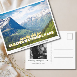 Glacier National Park Wedding Save the Date Postcard