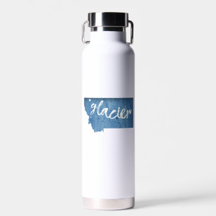 Glacier National Park Wood Grain Water Bottle