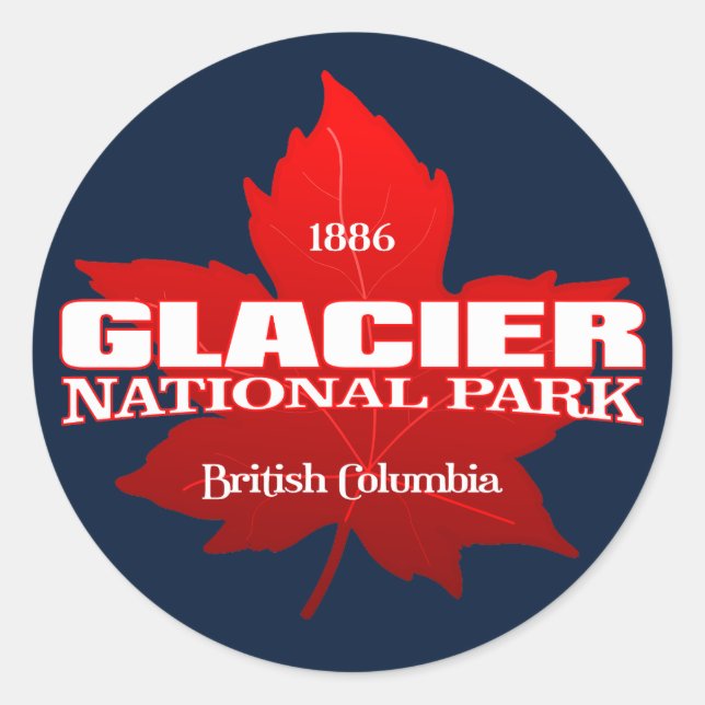Glacier NP (Canada)(maple leaf) Classic Round Sticker (Front)