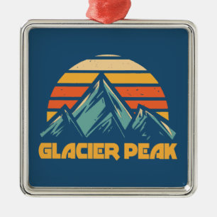 Glacier Peak Retro Turquoise Metal Tree Decoration