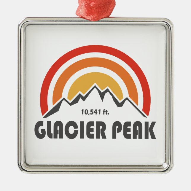 Glacier Peak, Washington Metal Tree Decoration (Front)
