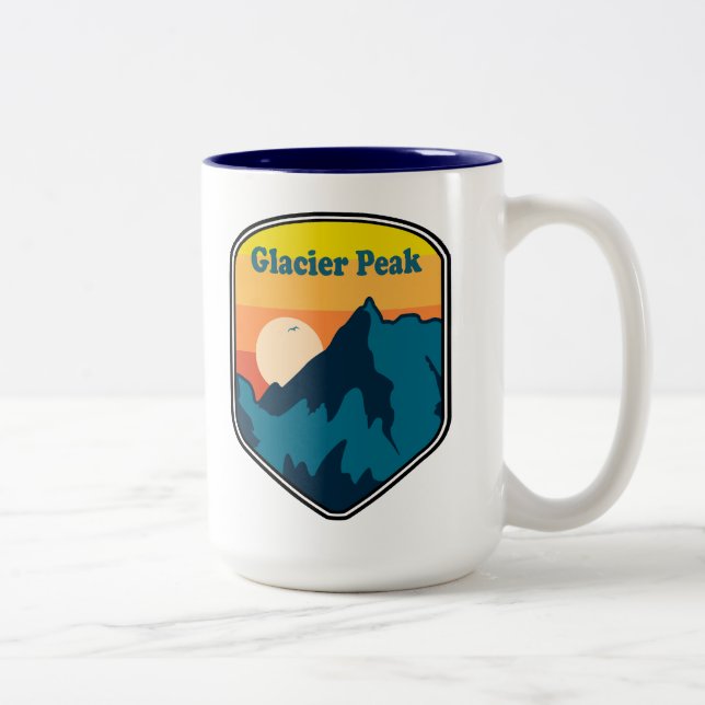 Glacier Peak Washington Sunrise Two-Tone Coffee Mug (Right)