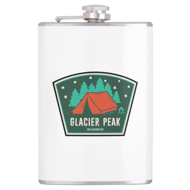 Glacier Peak Wilderness Camping Hip Flask (Front)