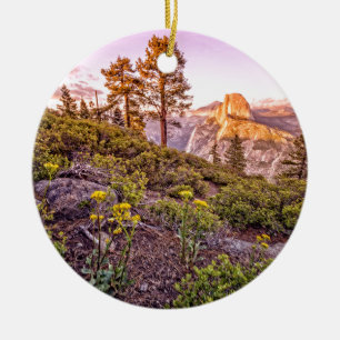 Glacier Point Sunset (Horizontal) Ceramic Tree Decoration