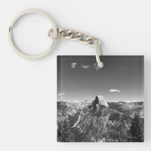 Glacier Point Yosemite Black and White Photography Key Ring