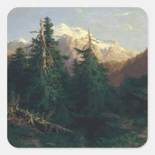 Glacier, Rosen Lanigletscher, 1854 Square Sticker