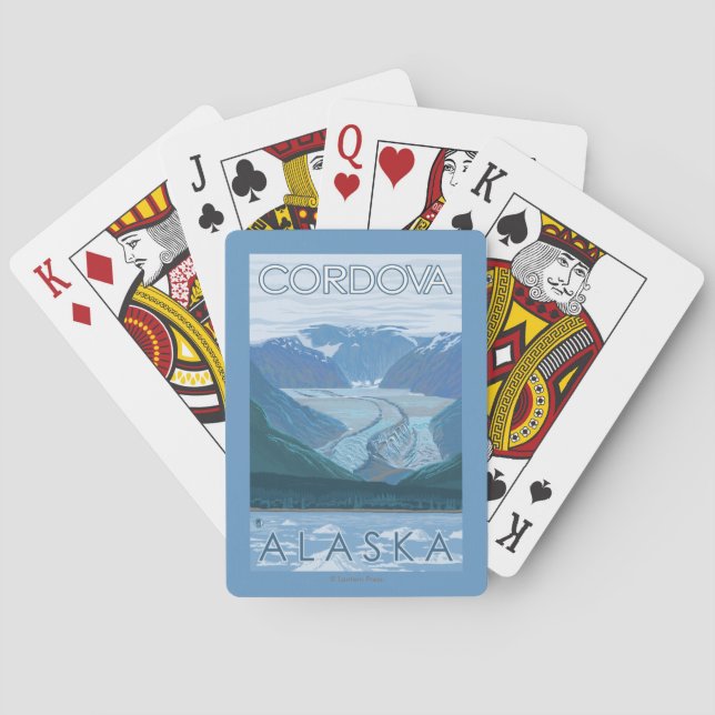 Glacier Scene - Cordova, Alaska Playing Cards (Back)