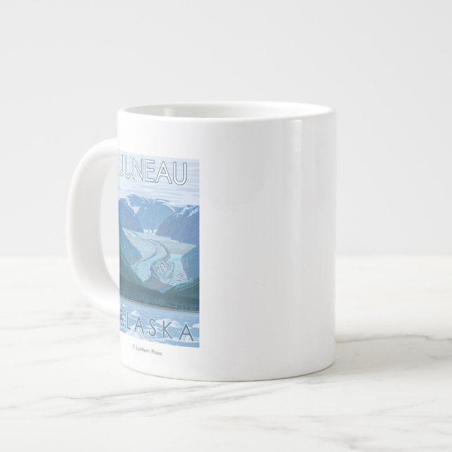 Glacier Scene - Juneau, Alaska Large Coffee Mug (Front Left)