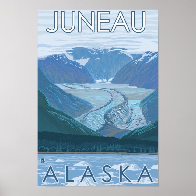 Glacier Scene - Juneau, Alaska Poster (Front)