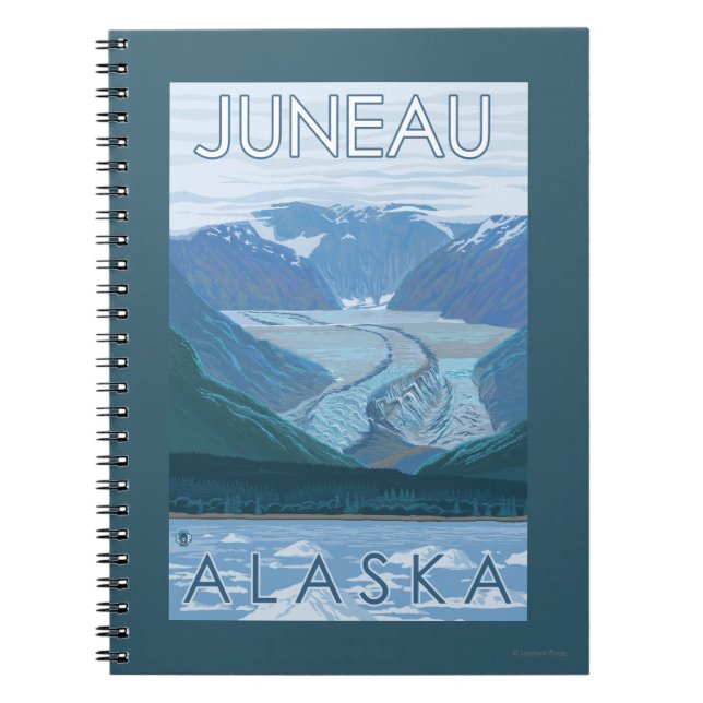 Glacier Scene - Juneau, Alaska Spiral Notebook (Front)