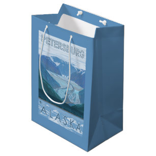 Glacier Scene - Petersburg, Alaska Medium Gift Bag