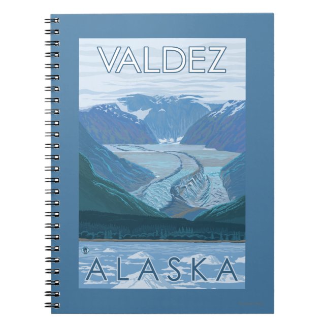 Glacier Scene - Valdez, Alaska Spiral Notebook (Front)