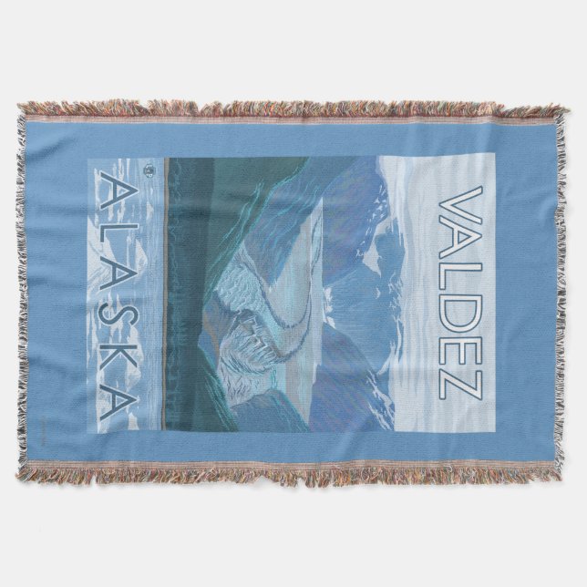 Glacier Scene - Valdez, Alaska Throw Blanket (Front)