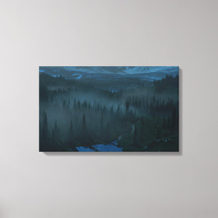 Glacier Valley (Moonlight) Canvas Print