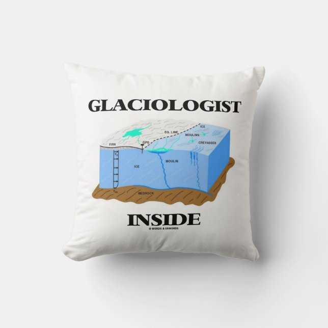 Glaciologist Inside Glacier Earth Science Cushion (Front)