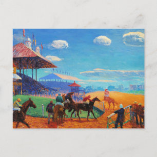 Glackens - Race Track, popular painting, Postcard