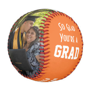 GLAD YOURE A GRAD Monogram Photo Graduation Baseball