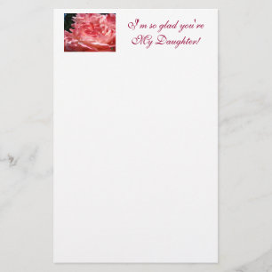 Glad you're My Daugher! Stationery Pink Roses