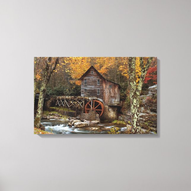 Glade Creek Grist Mill Canvas Print (Front)