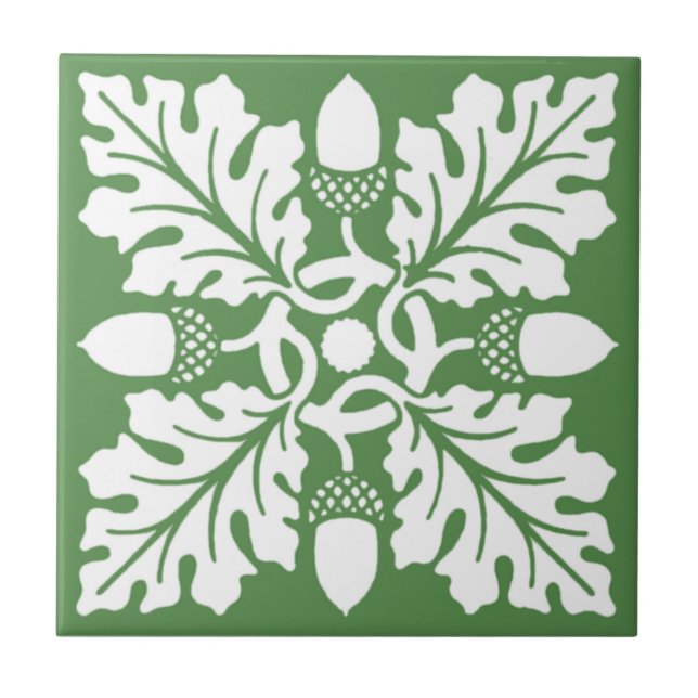 Glade Green Acorn and Leaf Tile Design (Front)