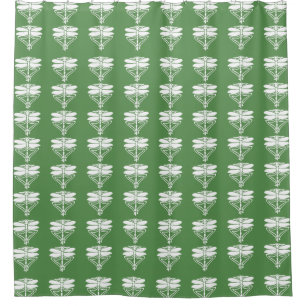 Glade Green Arts and Crafts Dragonflies Shower Curtain
