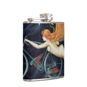 Gladiator Cycles, Vintage Victorian Art Nouveau Hip Flask