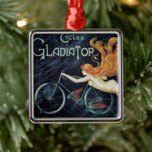 Gladiator Cycles, Vintage Victorian Art Nouveau Metal Tree Decoration