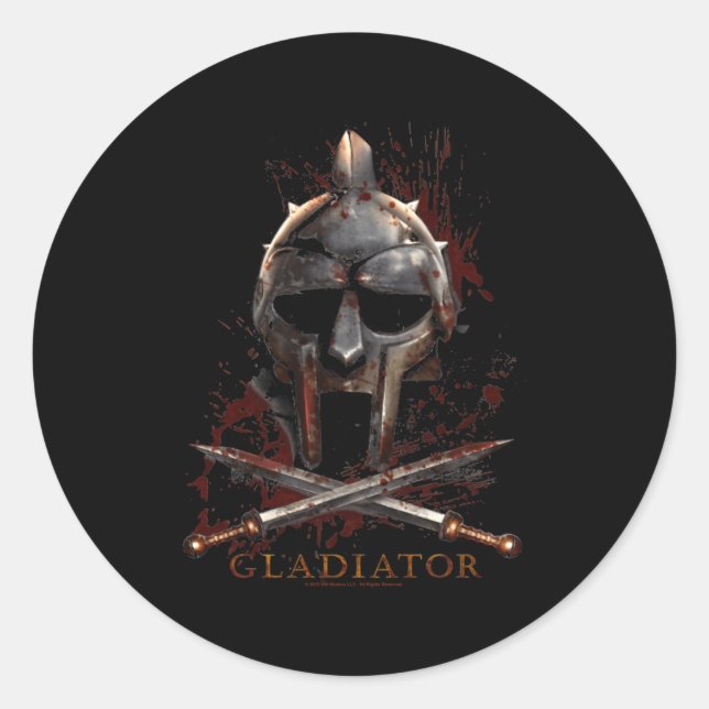 Gladiator Helmet Classic Round Sticker (Front)