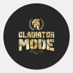 Gladiator Mode Spartan Mythology Workout Warrior G Classic Round Sticker