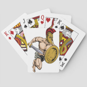 Gladiator warrior sports mascot playing cards
