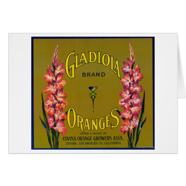 Gladiola Brand Citrus Crate Label (Front Horizontal)