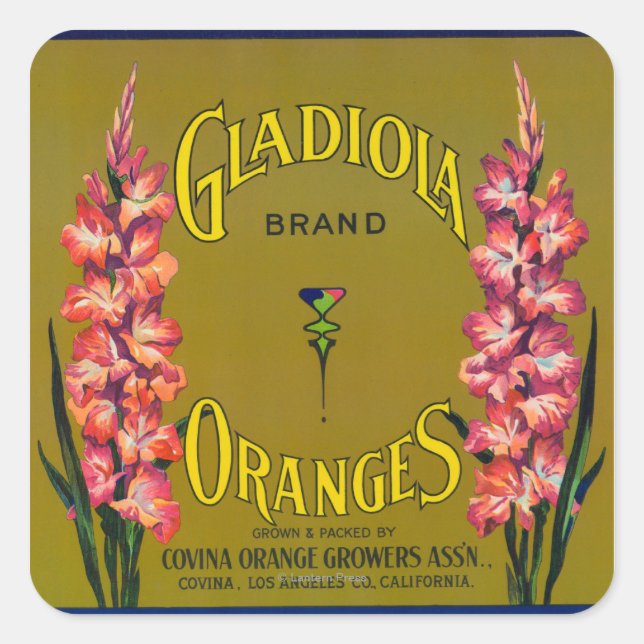Gladiola Brand Citrus Crate Label (Front)