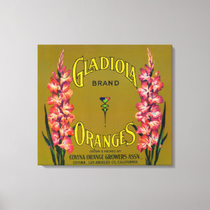 Gladiola Brand Citrus Crate Label Canvas Print