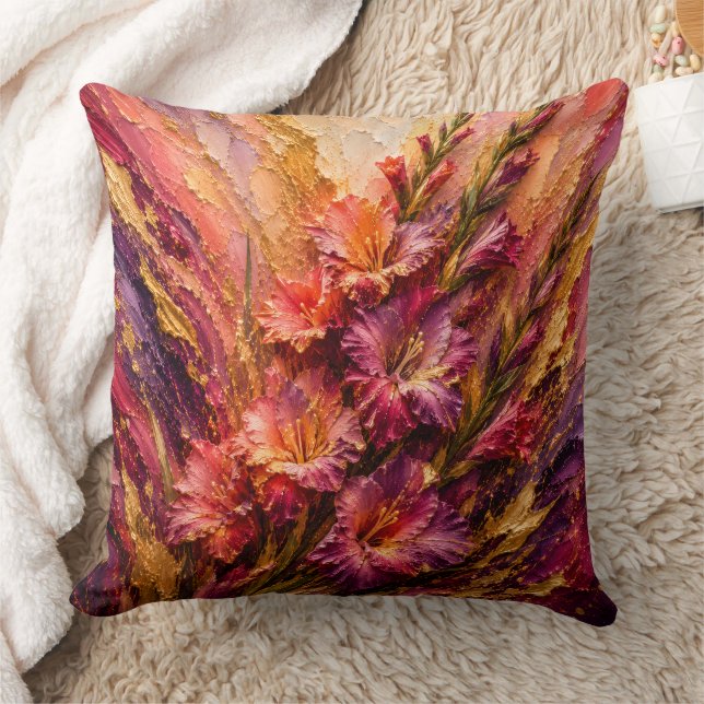 Gladiolus August Birth Flower Art Pillow (Blanket)