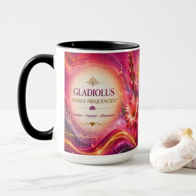 Gladiolus Energy Abstracts Wedding Parent Gift Mug (With Donut)