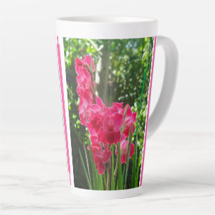 Gladiolus Flowers Collage Latte Mug