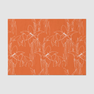 Gladiolus line art botanic hand drawn pattern tissue paper