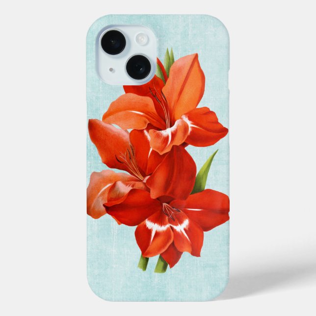 Gladiolus on Aged Denim Case-Mate iPhone Case (Back)
