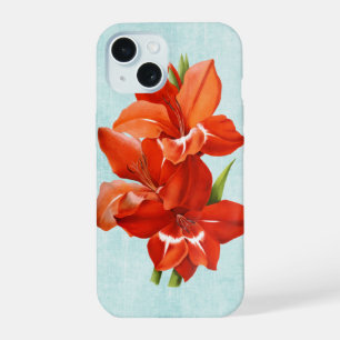 Gladiolus on Aged Denim iPhone 15 Case