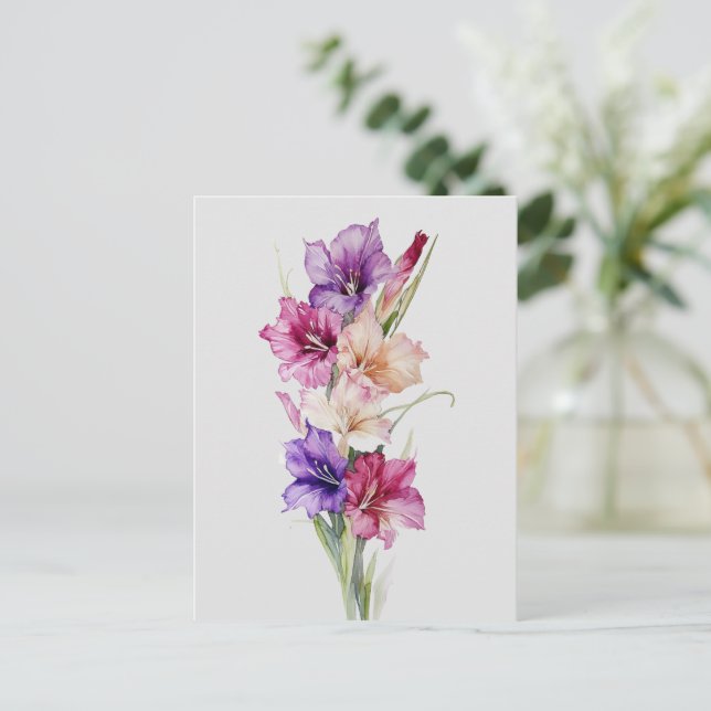 Gladiolus Postcard (Standing Front)