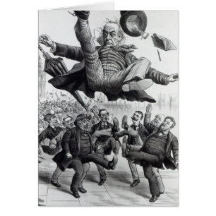 Gladstone being kicked out of parliament, c.1894
