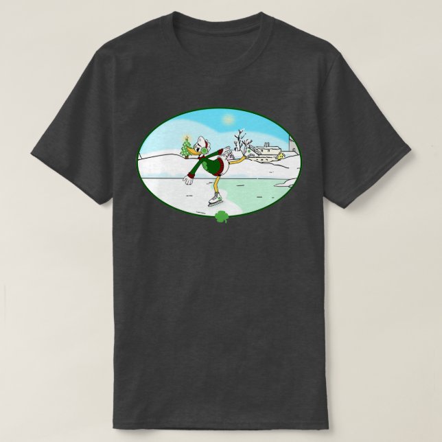 Gladstone Gander Ice skating T-Shirt (Design Front)
