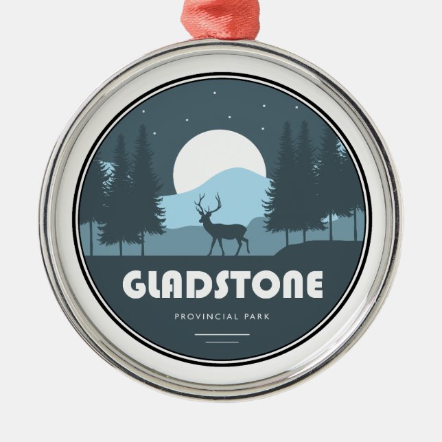Gladstone Provincial Park Deer Metal Tree Decoration (Front)